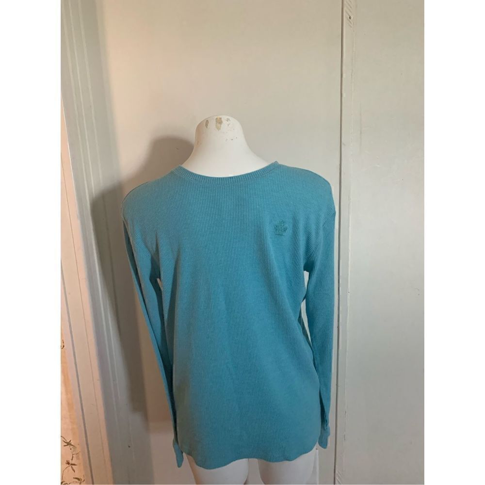 Boca Island Wear Men's Locals Only Waffle Knit Long Sleeve T-Shirt Blue Sz Small